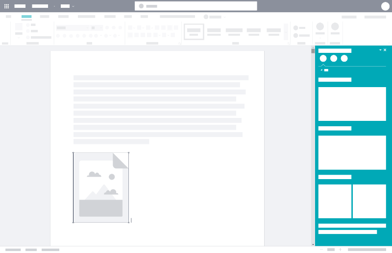 Image 1. The location of the Task Pane in Word. Image 1 The location of the Task Pane in Word
