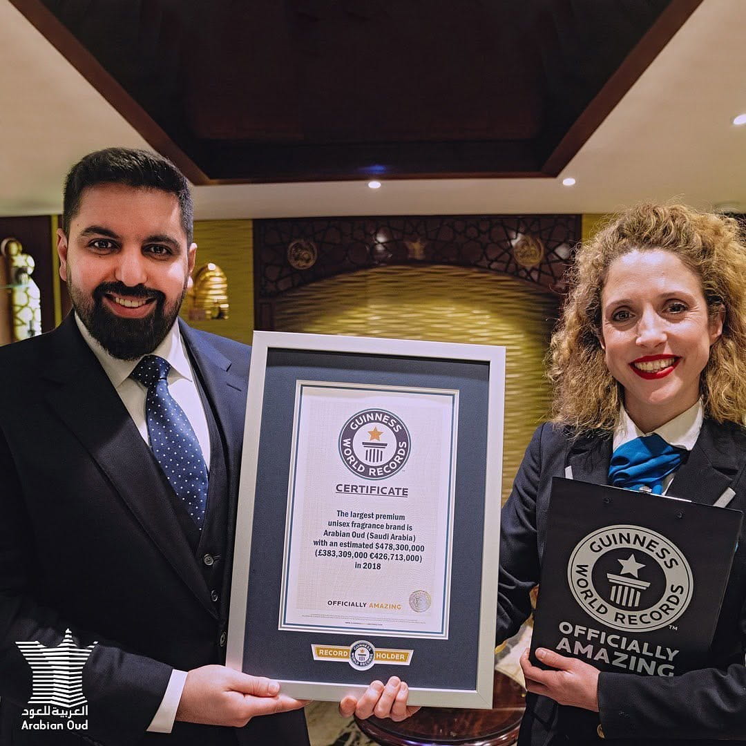 Guinness World Records: the largest premium unisex fragrance brand is Arabian Oud