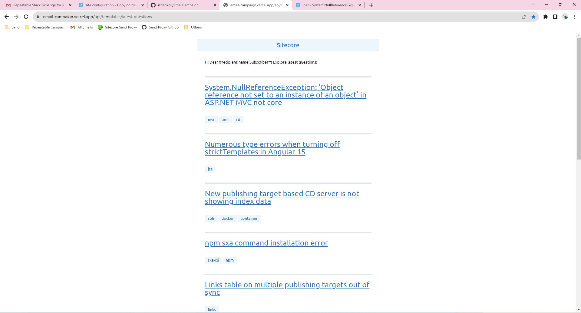 repeatable email template