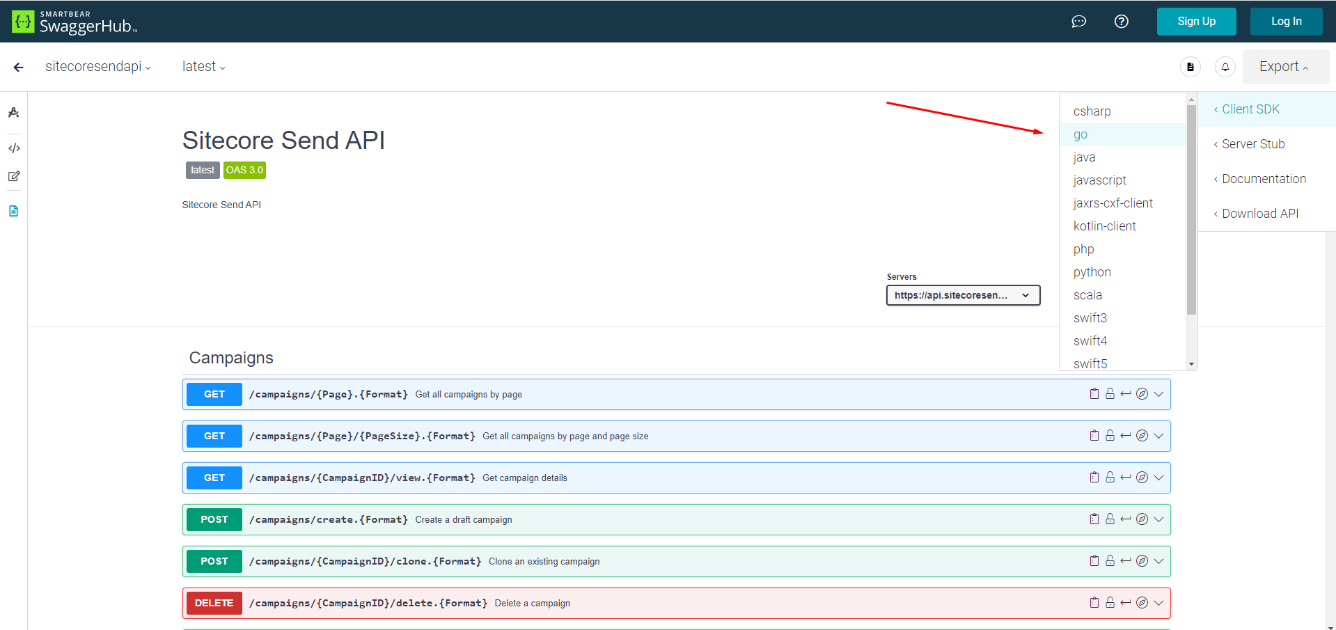 Open API client generate