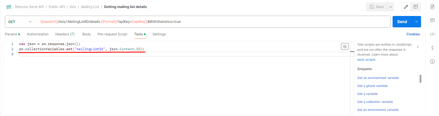 set Postman variable