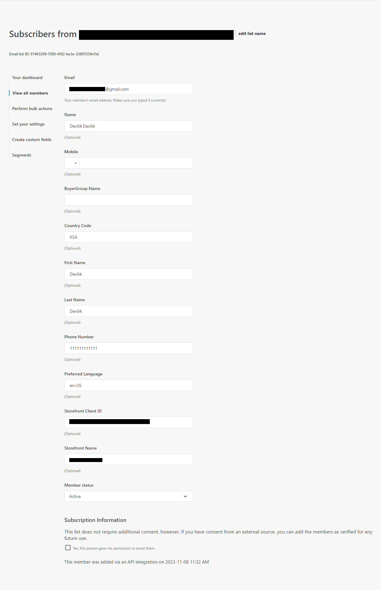 example subscriber