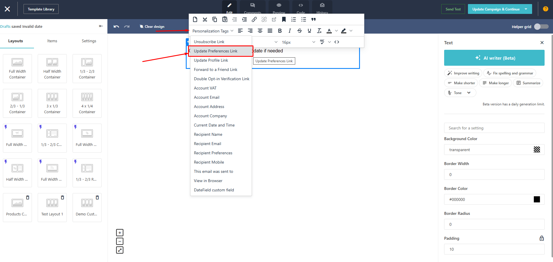 Preferences Tag