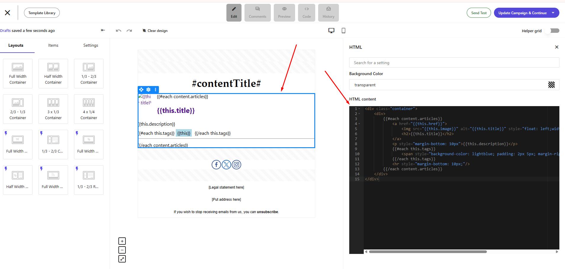 Html Iteration Section