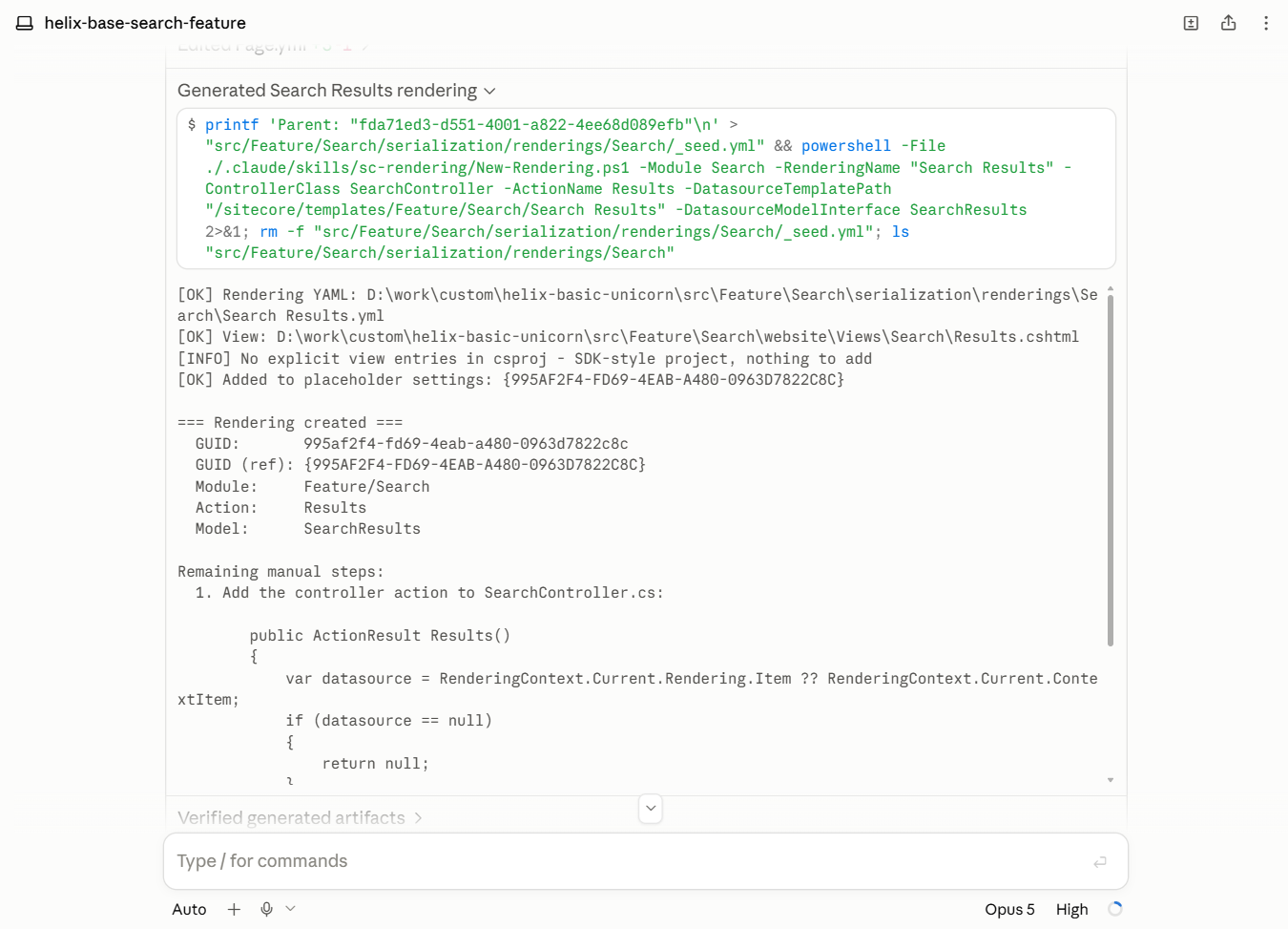 Create rendering with Claude Code