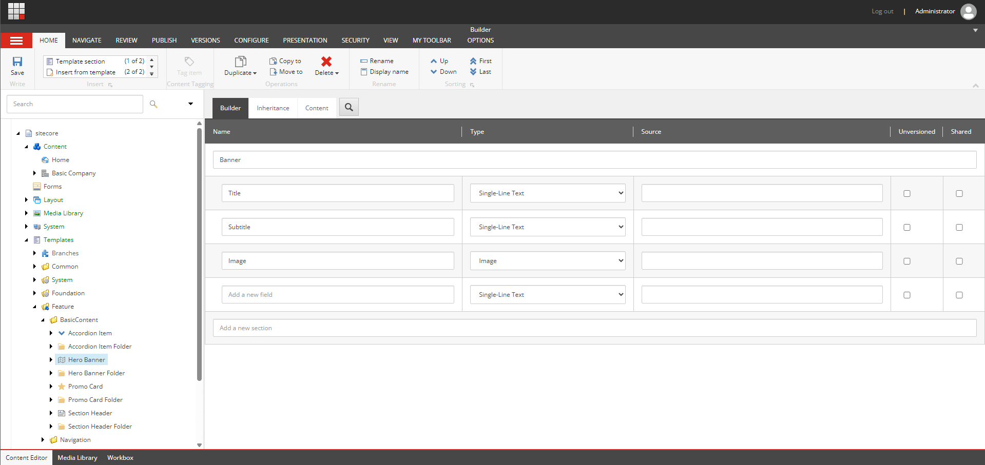 Manual template creation
